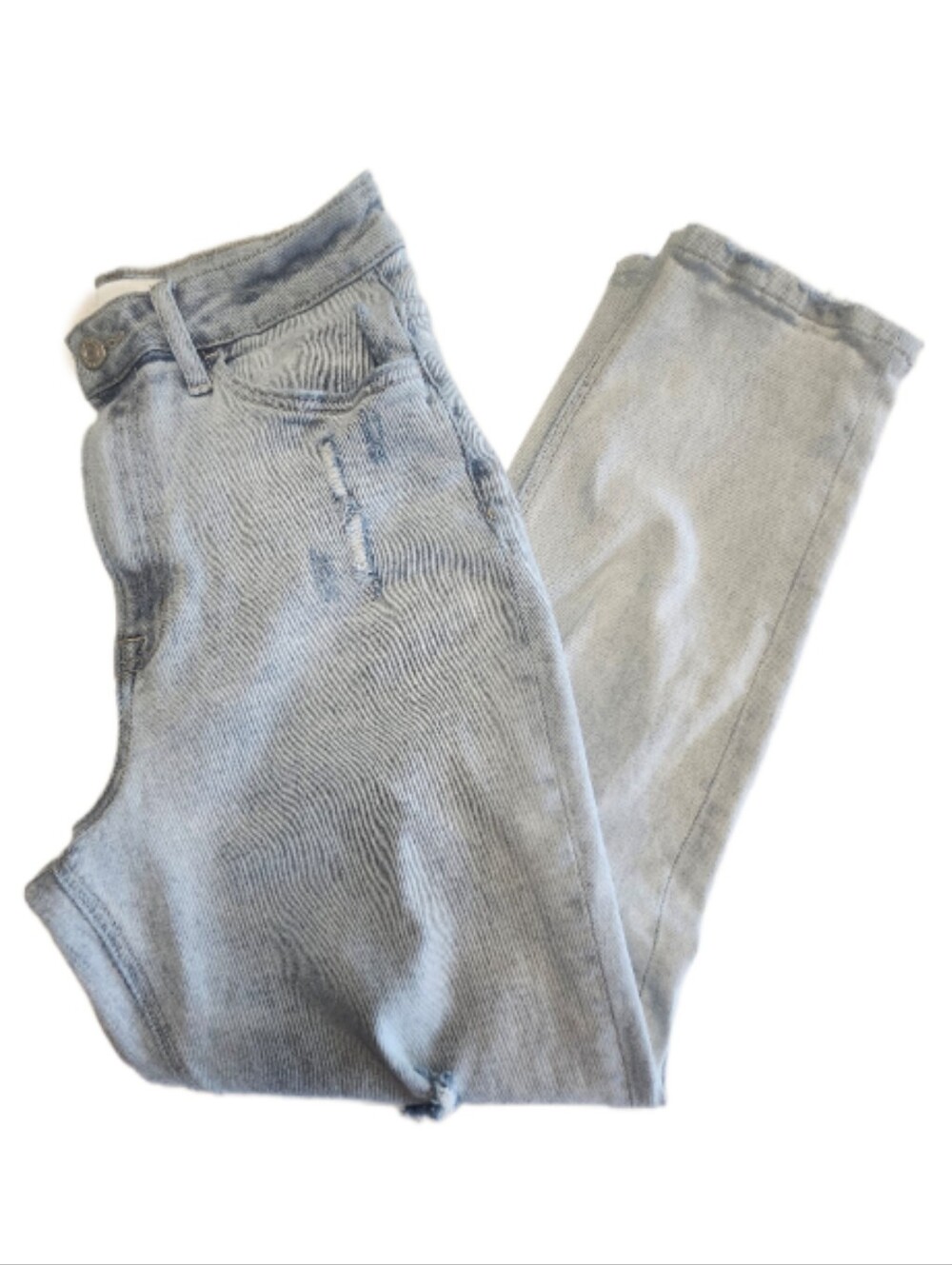 Vervet High Rise Light Blue Wash Distressed Stretch Skinny Jeans, 28
